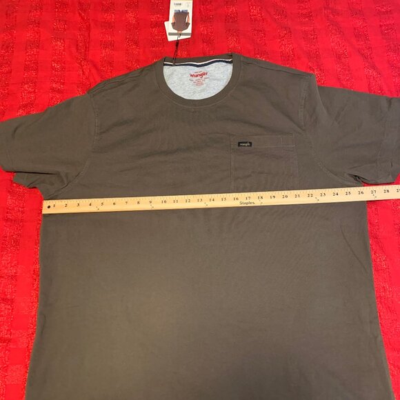 Wrangler Men's Brown Short Sleeve Classic Fit Pocket Tee T-Shirt Size XXL NWT - Picture 6 of 7